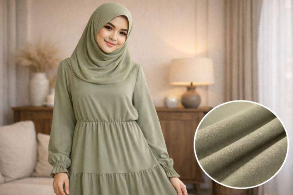 Rekomendasi kain untuk gamis yang jatuh dan adem 