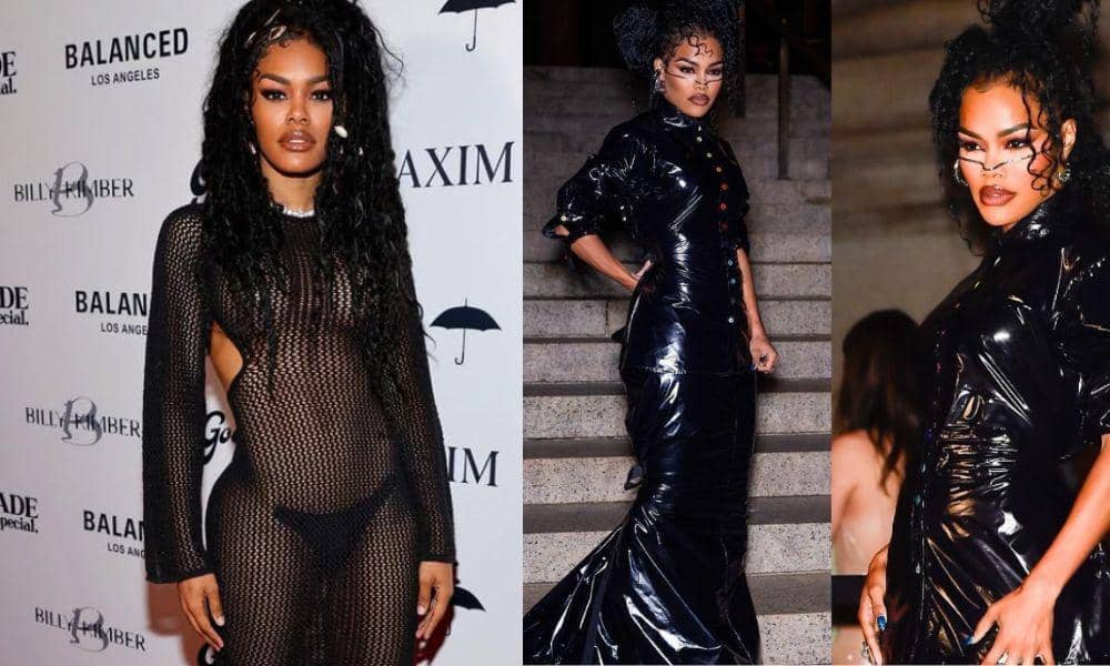 Teyana Taylor Memukau dengan Gaun Renda Hitam di Paris Fashion Week