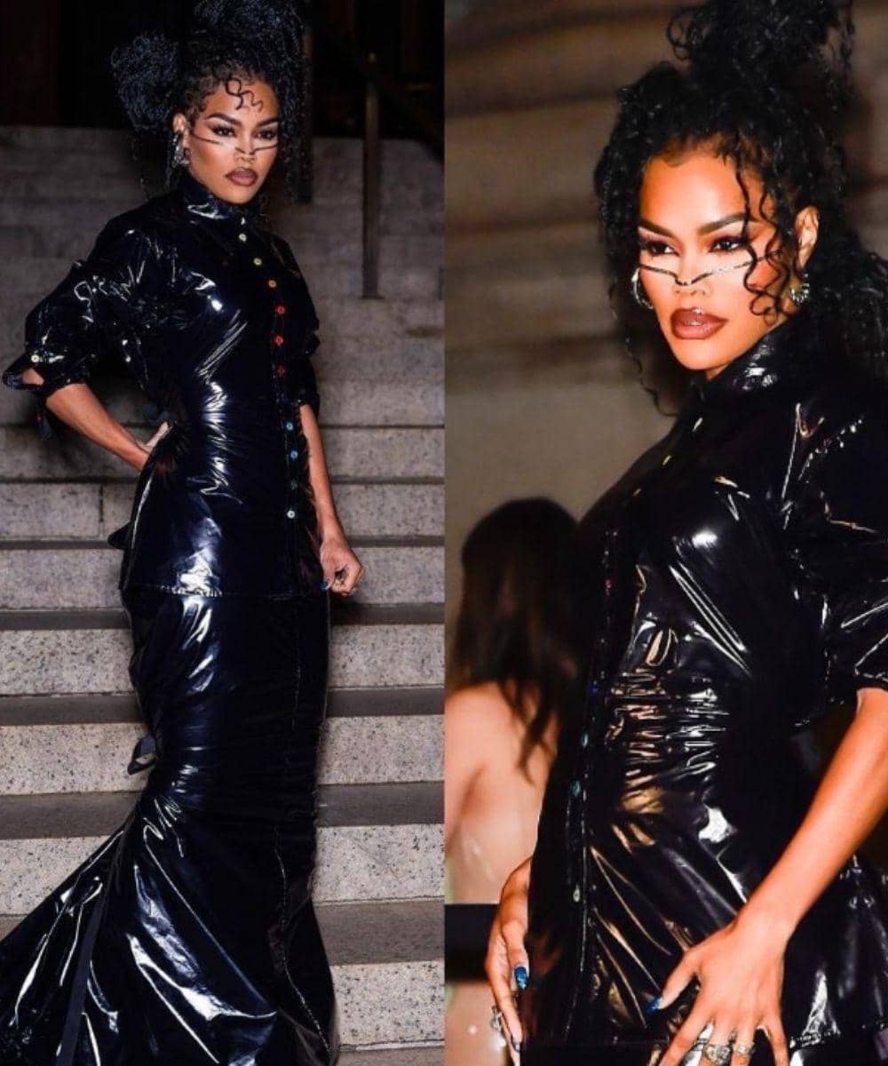 Teyana Taylor Memukau dengan Gaun Renda Hitam di Paris Fashion Week