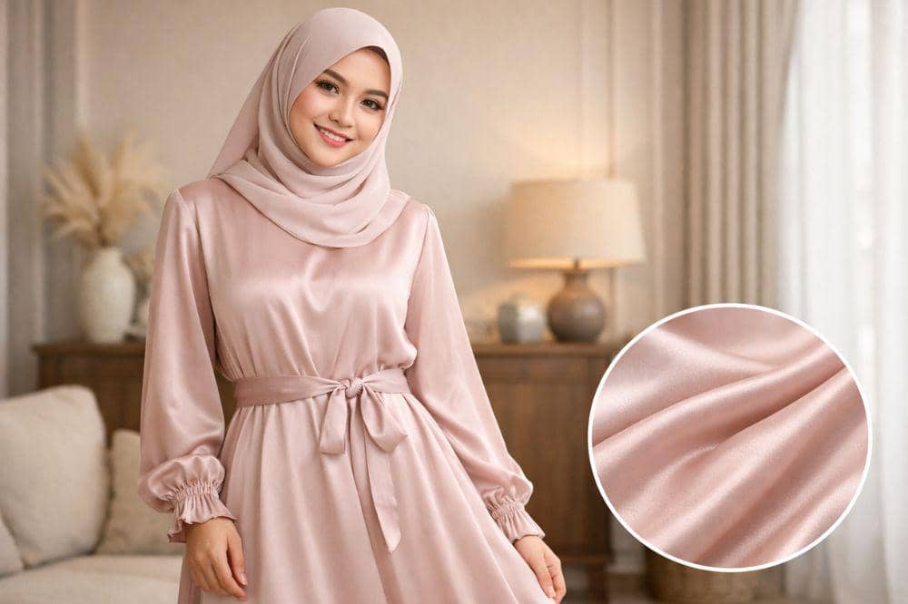 Rekomendasi kain untuk gamis yang jatuh dan adem 