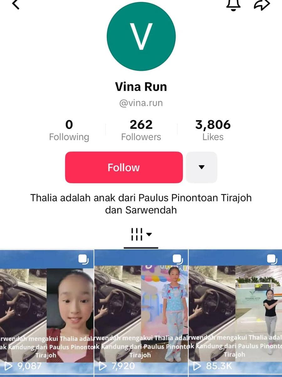Account TIKTOK VINA.RUN