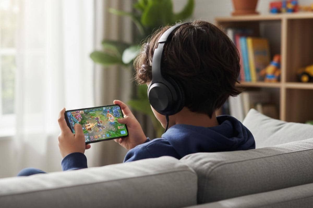 anak sedang bermain game