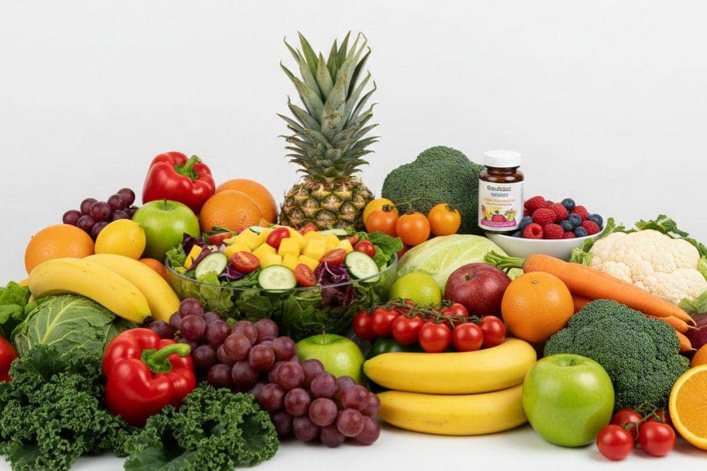 sekumpulan buah dan sayuran