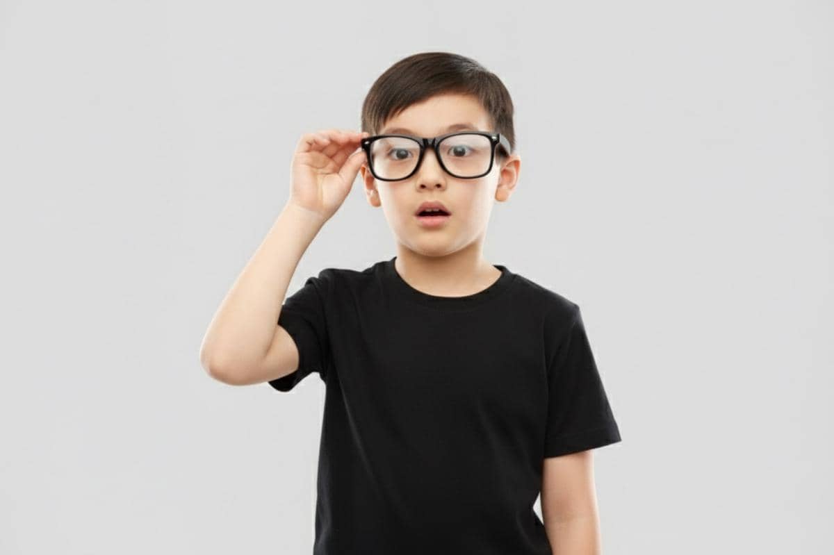 anak memakai kacamata