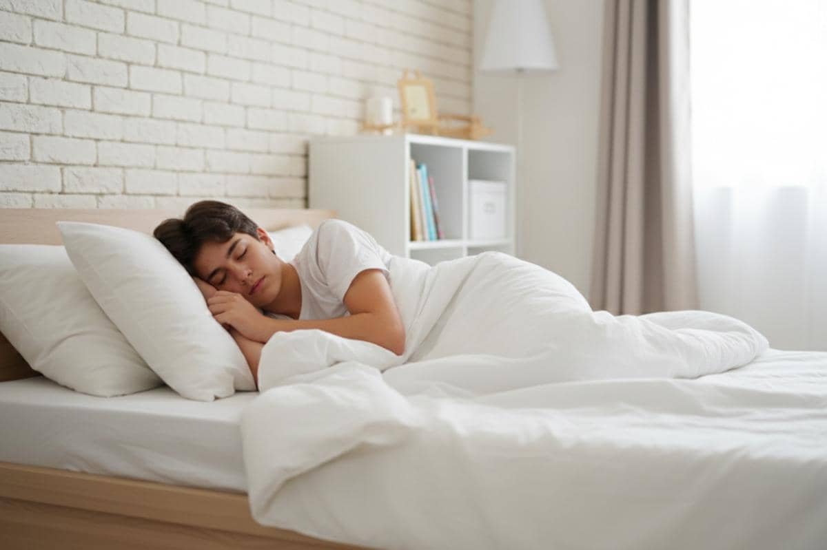 remaja sedang tidur dengan nyaman