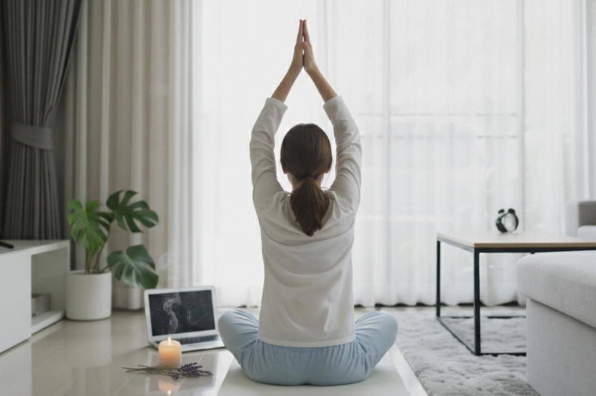 orang sedang melakukan Yoga