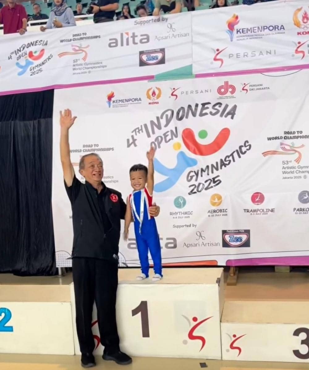 Partha dalam lomba 4th Indonesia Open Gymnastic 2025