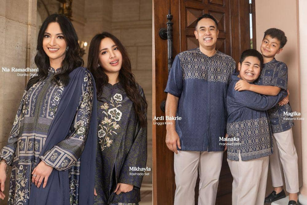 Potret Keluarga Nia Ramadhani Jadi Model Baju Muslim Brand Lokal