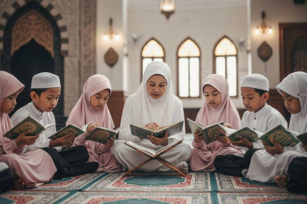 Anak-anak membaca Al-Qur'an