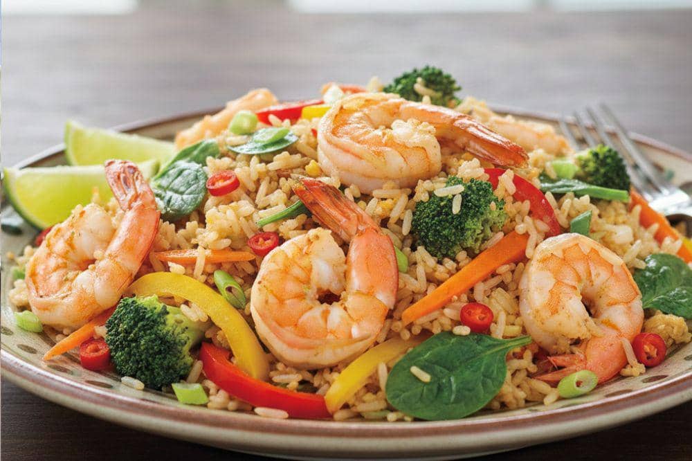 Nasi goreng udang sayur