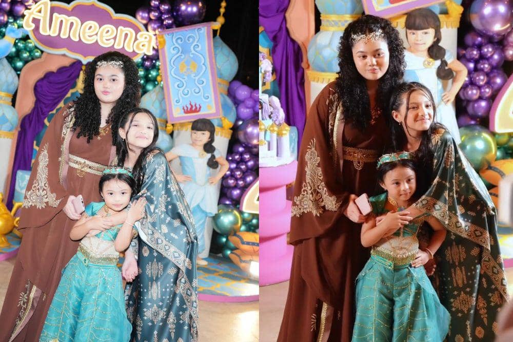 Amora, Arsy, dan Ameena di acara ulang tahun