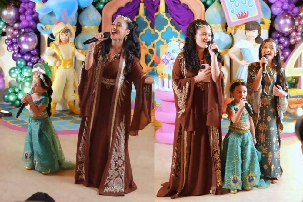 Amora, Arshy, dan Ameena berduet di acara ulang tahun Ameena