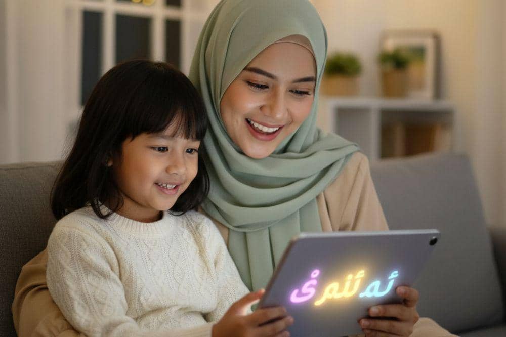 Menggunakan aplikasi edukatif untuk belajar huruf hijaiyah