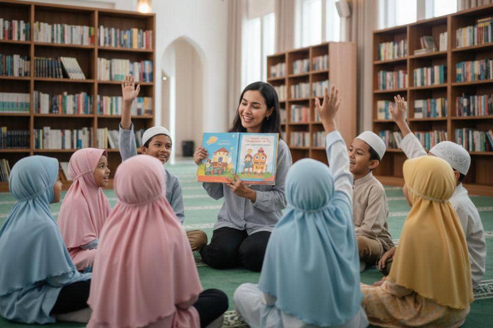 Anak berkumpul di masjid