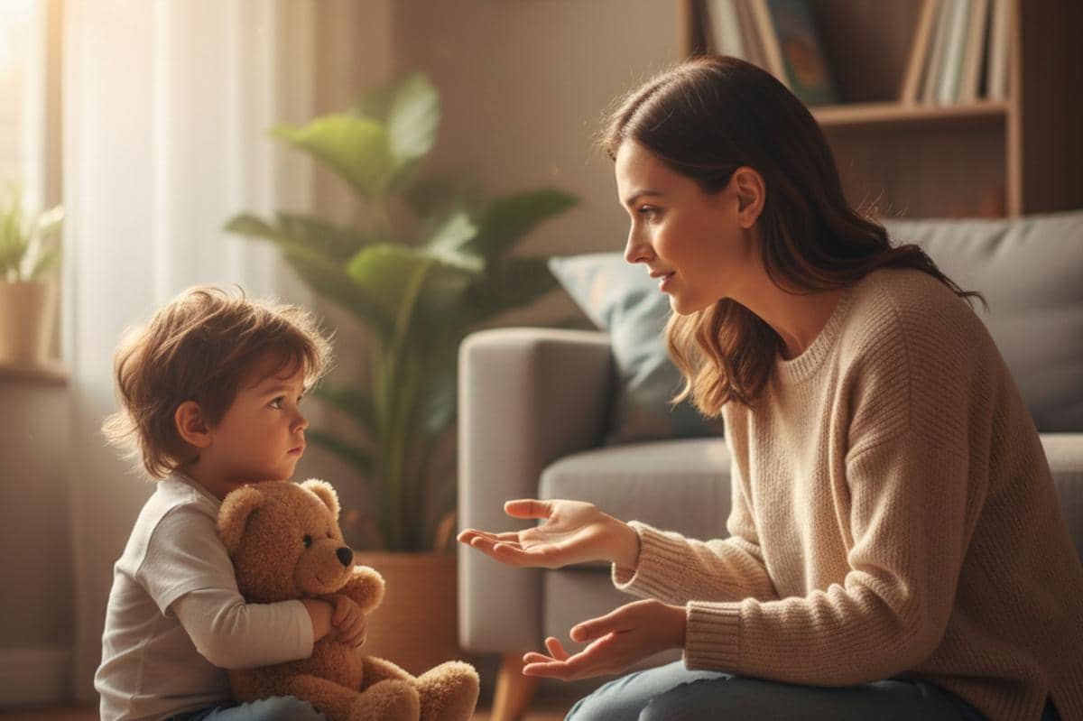 orangtua sedang menasehati anak