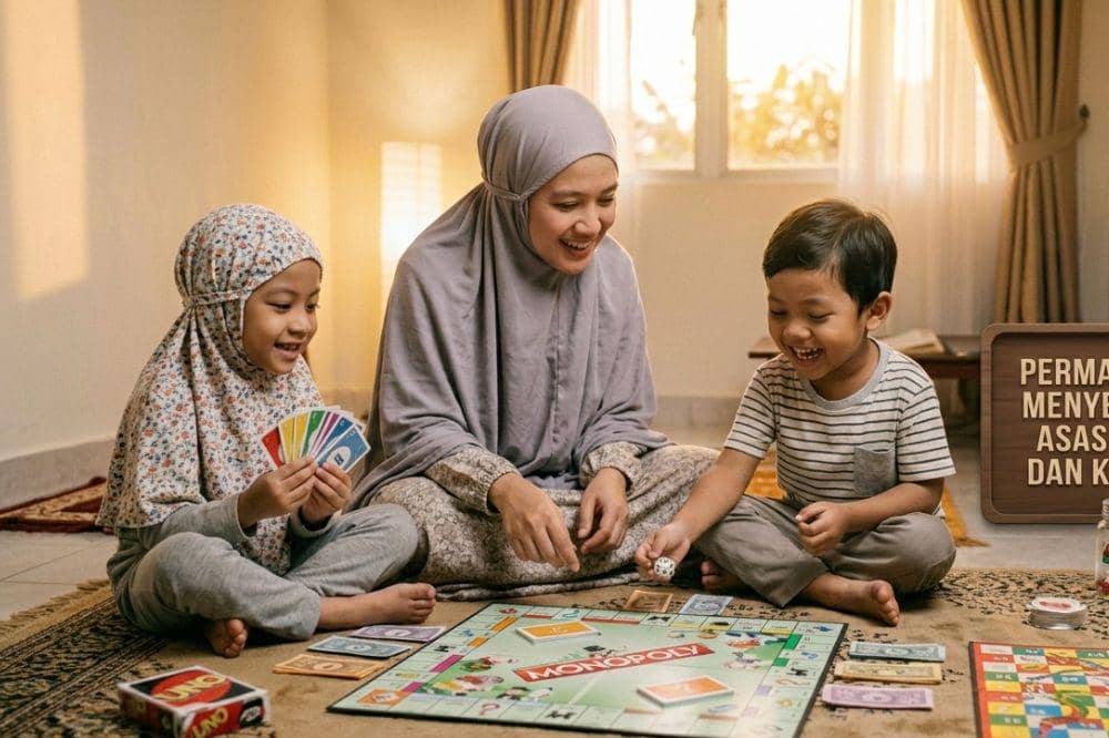 Ibu menemani anak bermain