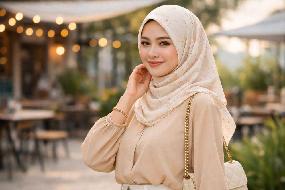 Tips Menggunakan Hijab Motif untuk Bukber 