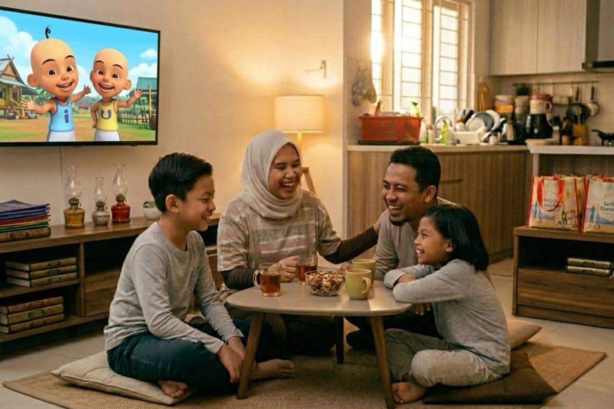 keluarga sedang menghabiskan waktu bersama di rumah