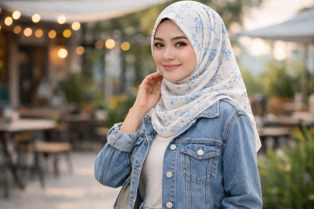 Tips Menggunakan Hijab Motif untuk Bukber 