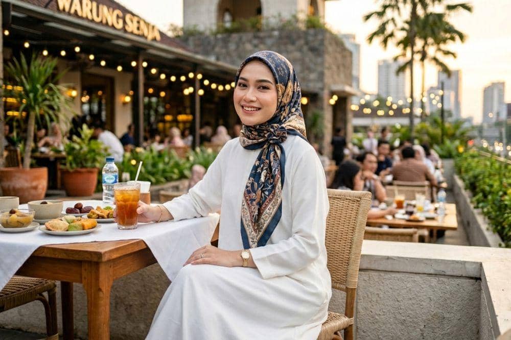 Tips Menggunakan Hijab Motif untuk Bukber 