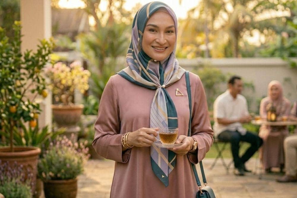 Tips Menggunakan Hijab Motif untuk Bukber 