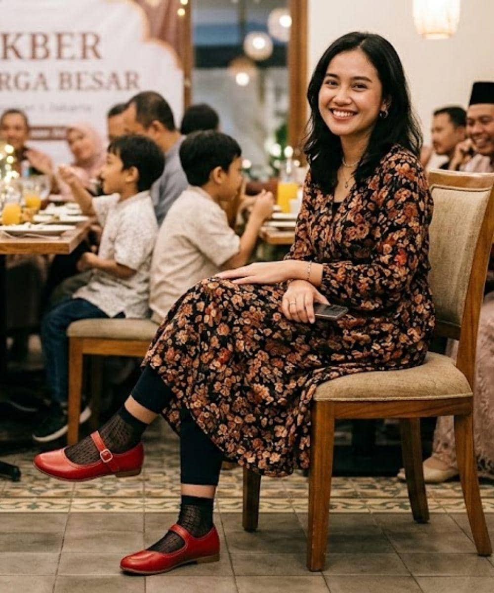 7 Rekomendasi Flat Shoes Warna Merah untuk Bukber