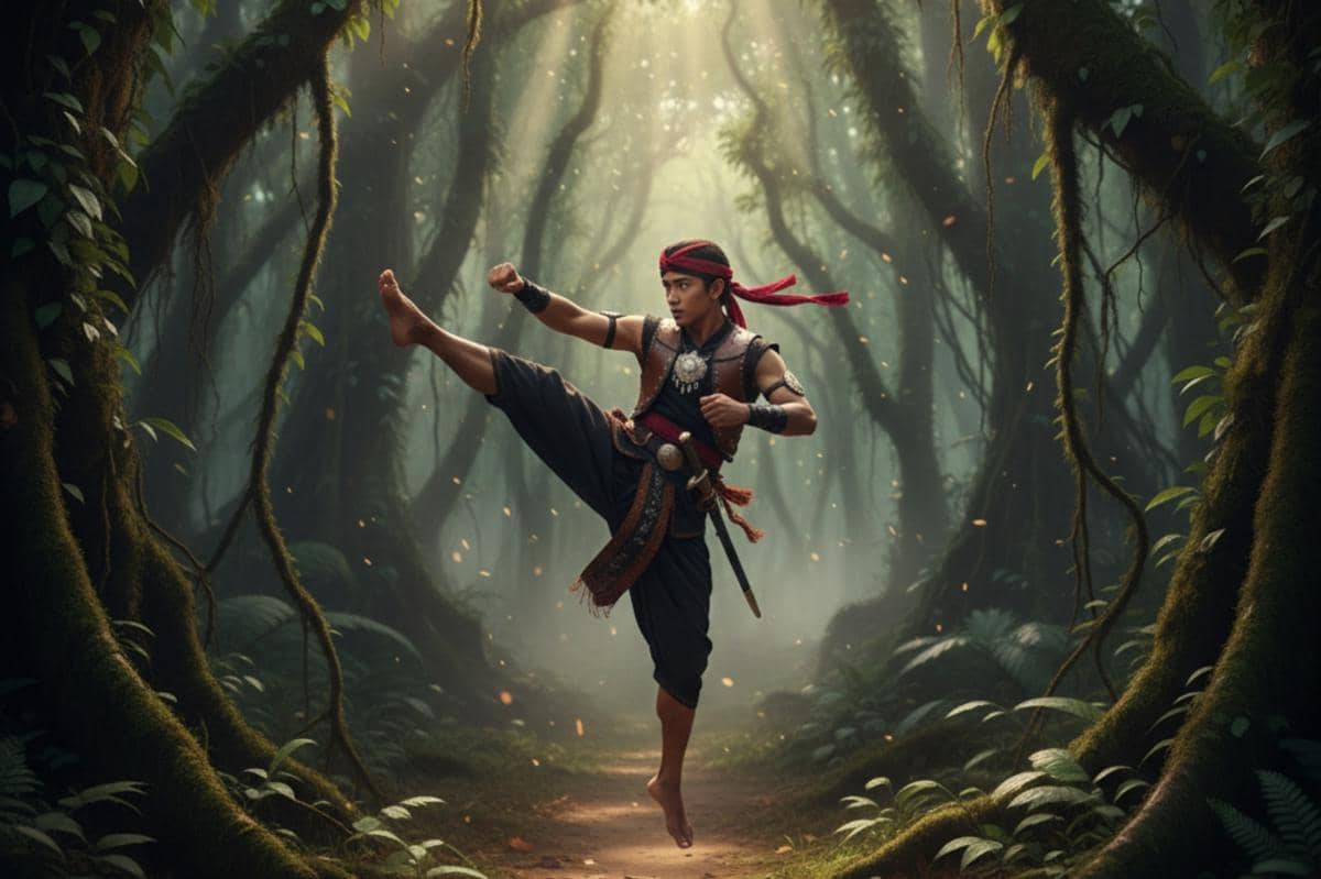 Bura sedang latihan teknik bela diri