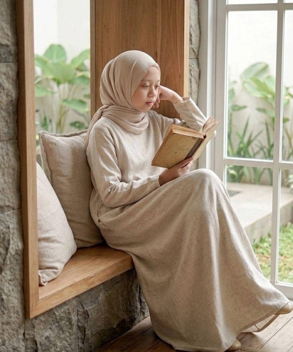 Gamis bahan linen 
