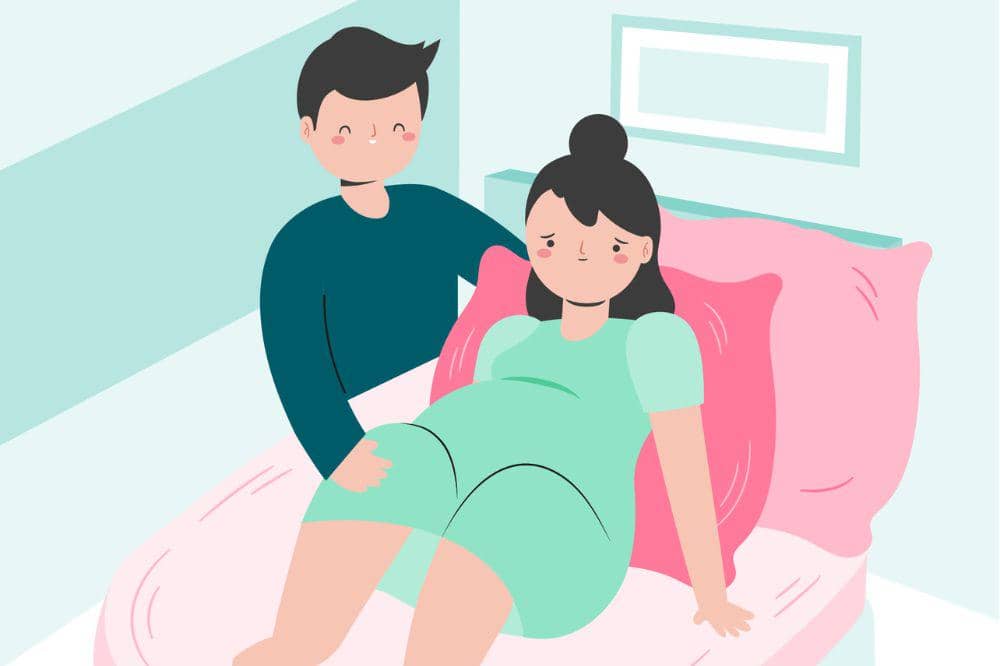 ilustrasi ibu hamil melahirkan