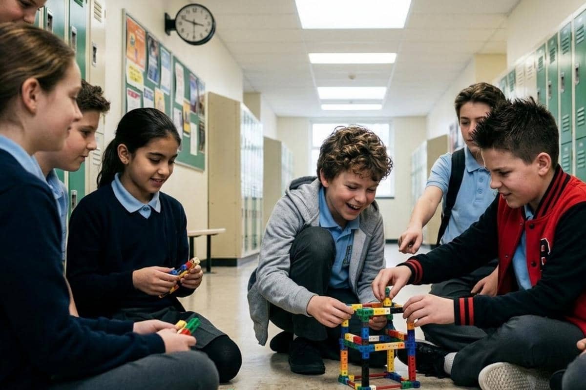 anak sedang bermain dengan teman