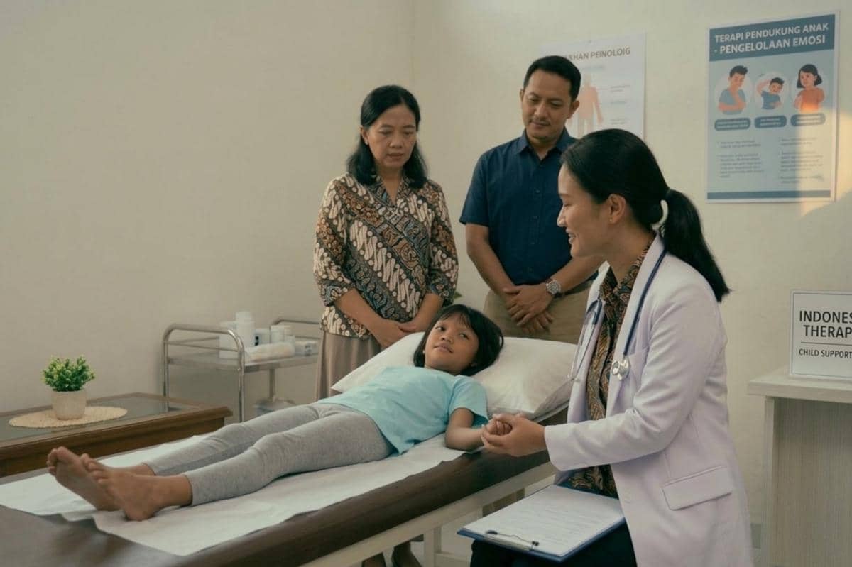 anak sedang melakukan terapi