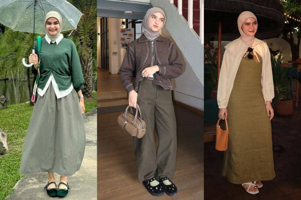 9 Inspirasi Outfit Bukber Warna Earth Tone ala Helwa Bashel yang Chic