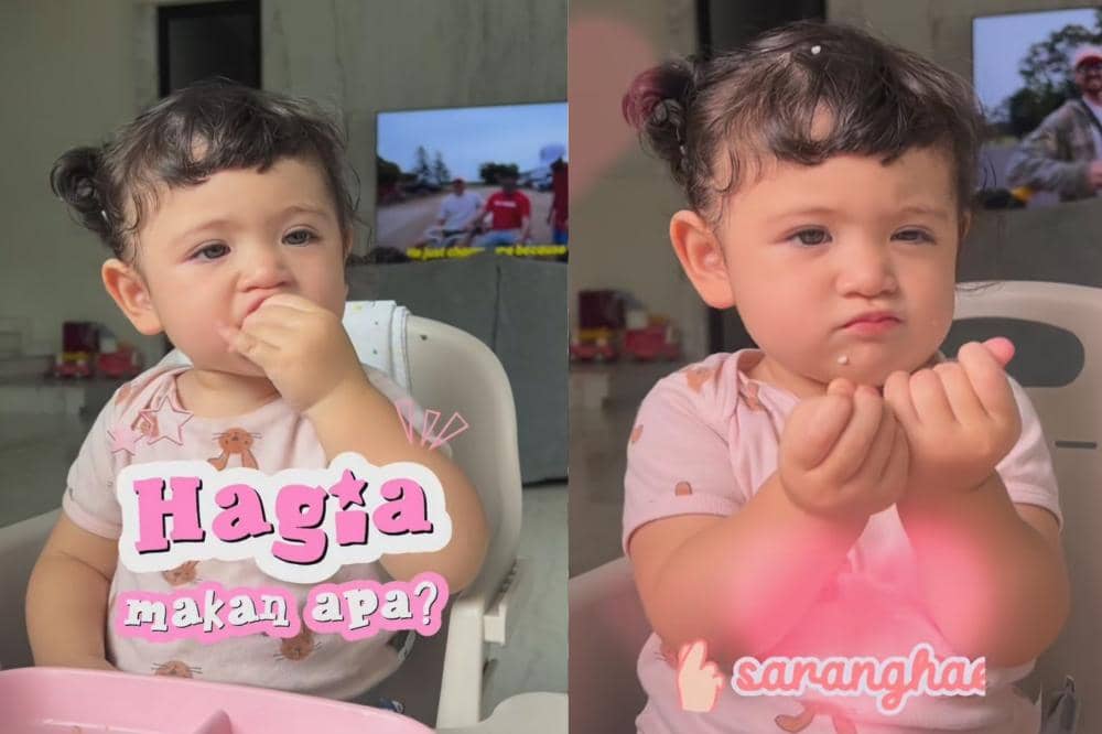Pintarnya! Hagia Usia 1 Tahun Sudah Bisa Makan Sendiri