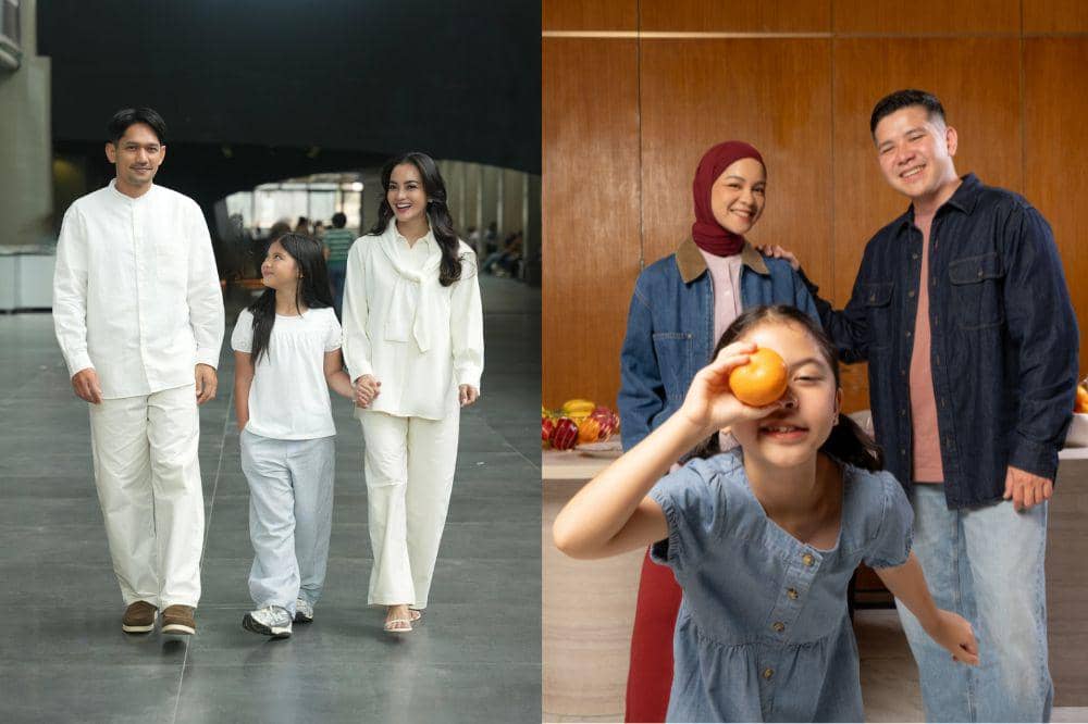 Inspirasi Gaya Lebaran Serasi Keluarga Selebriti dengan Busana Versatile 