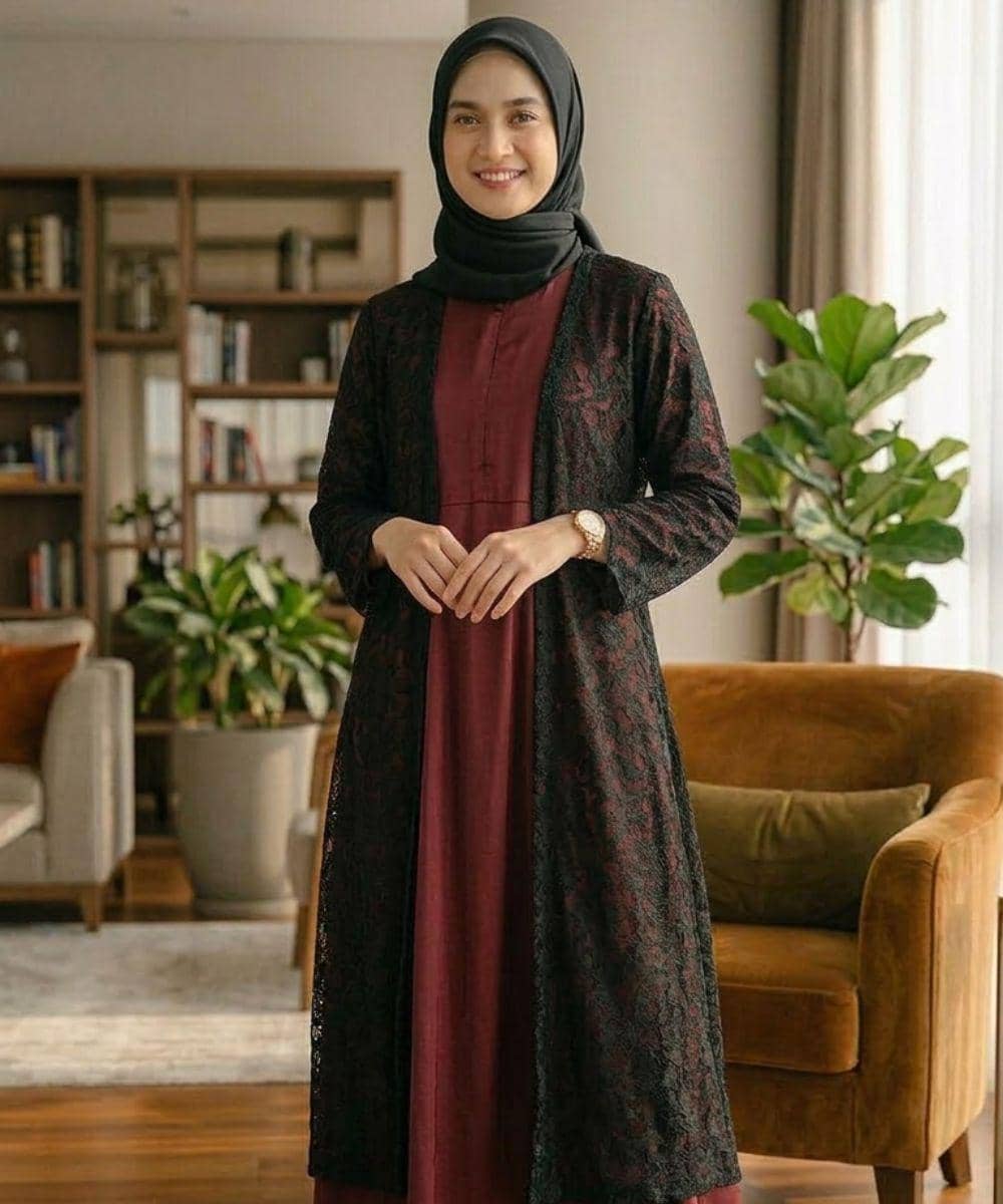 Cara Padu Padan Gamis burgundy agar Bisa Dipakai Kembali 