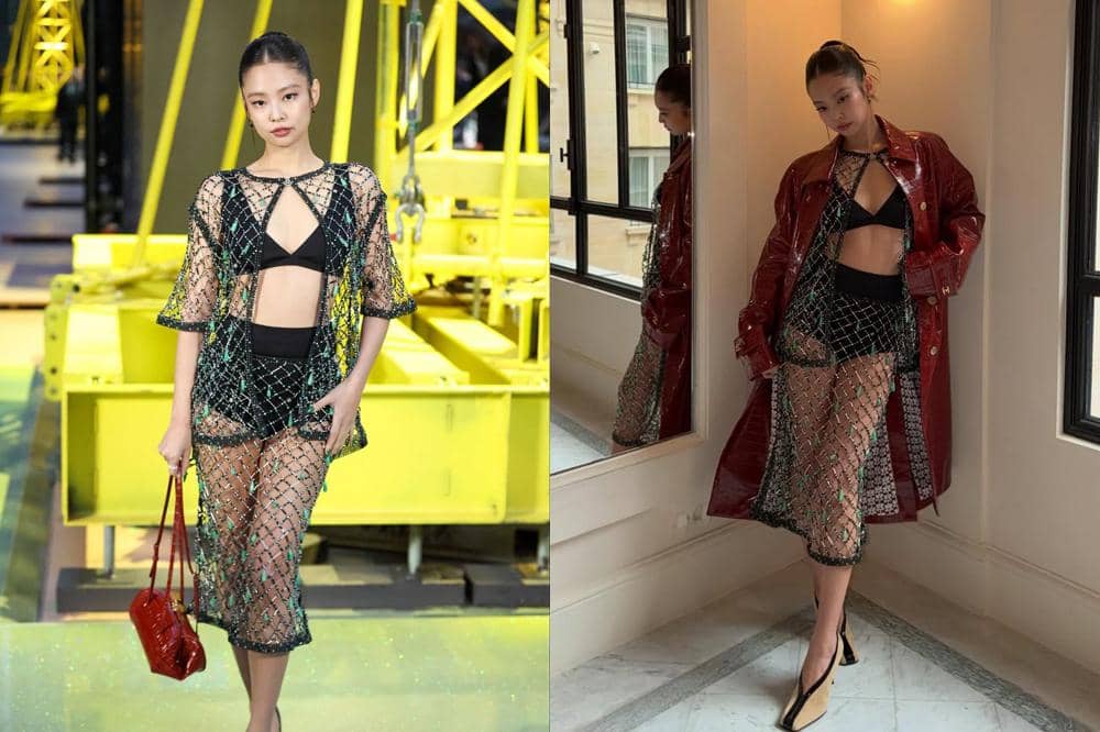 7 Gaya Jennie BLACKPINK di Paris Fashion Week, Outfit Semi Transparan