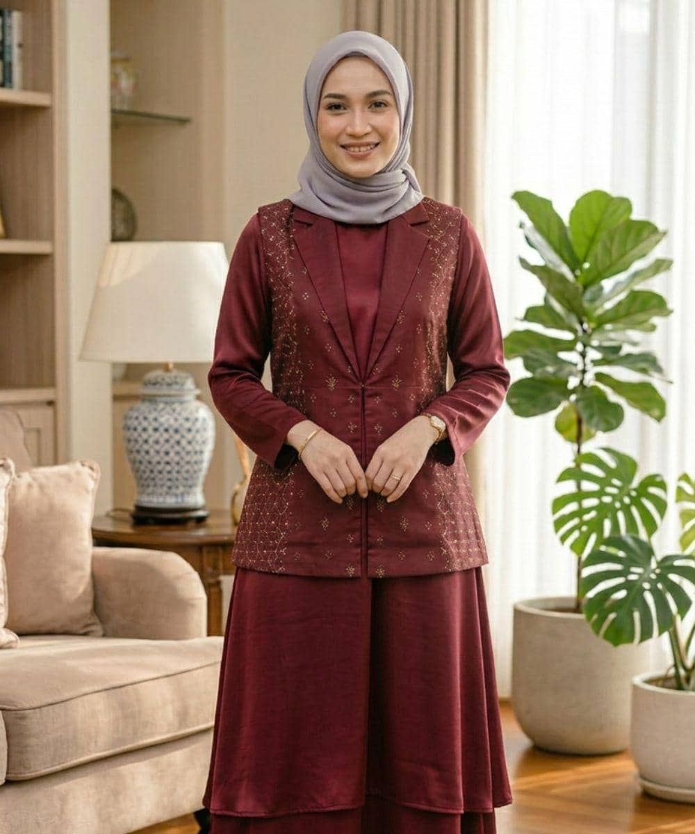 Cara Padu Padan Gamis burgundy agar Bisa Dipakai Kembali 