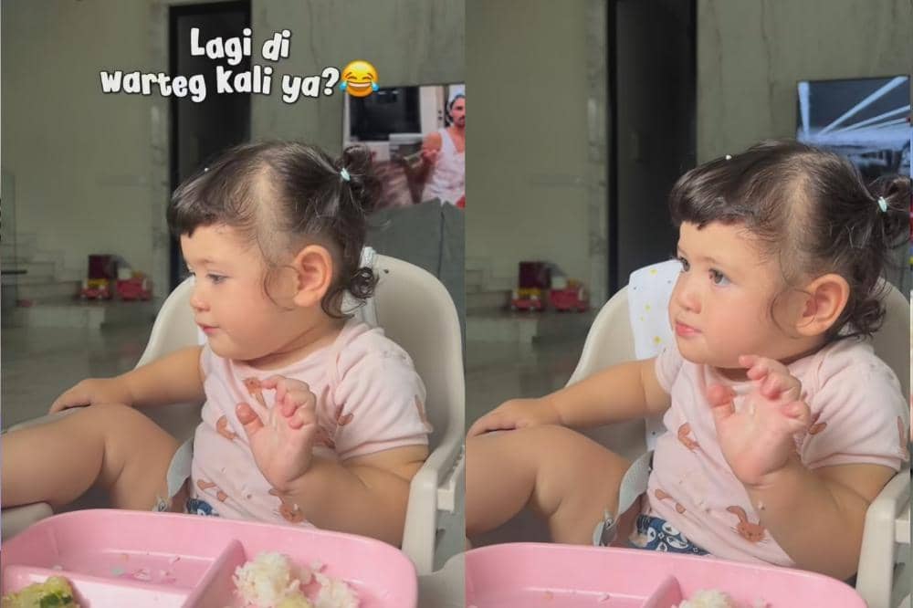 Hagia anak Jedar yang sudah bisa makan sendiri