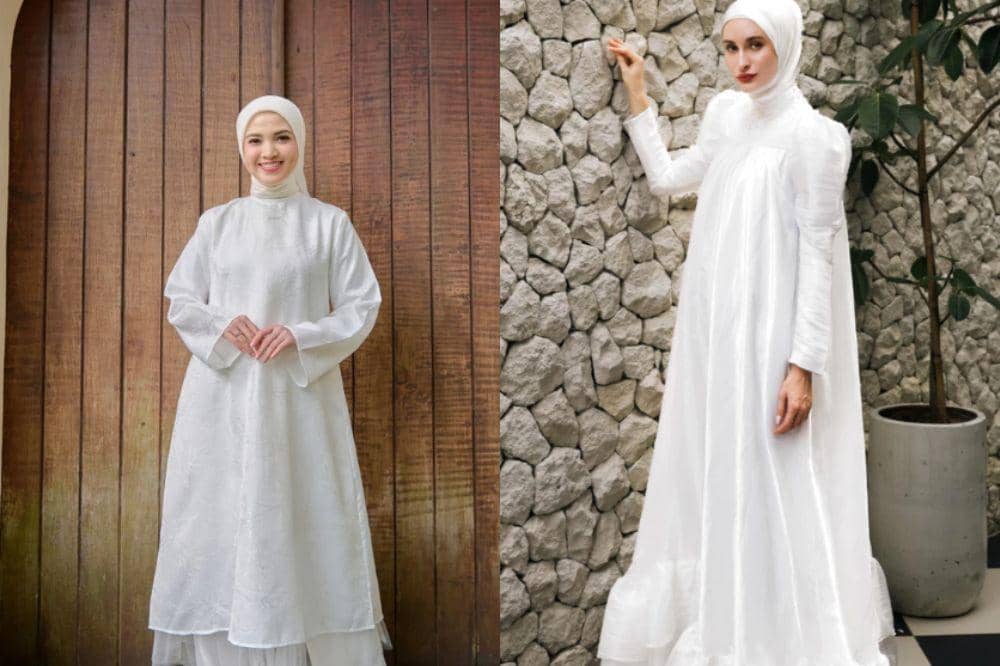 7 Rekomendasi Merek Gamis Modern Warna Putih untuk Lebaran