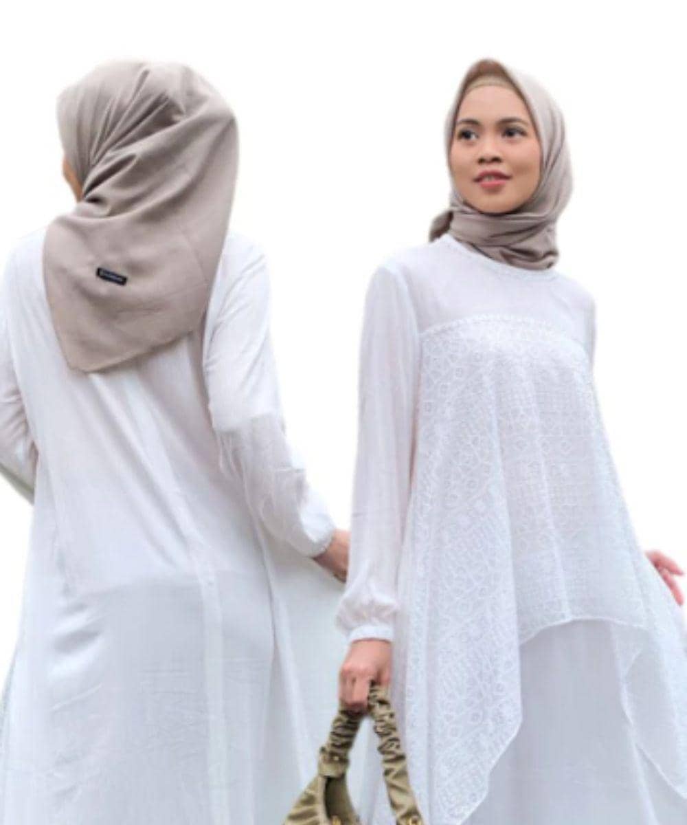 7 Rekomendasi Merek Gamis Modern Warna Putih untuk Lebaran