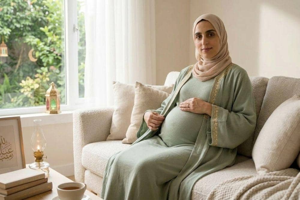 baju lebaran ibu hamil tua