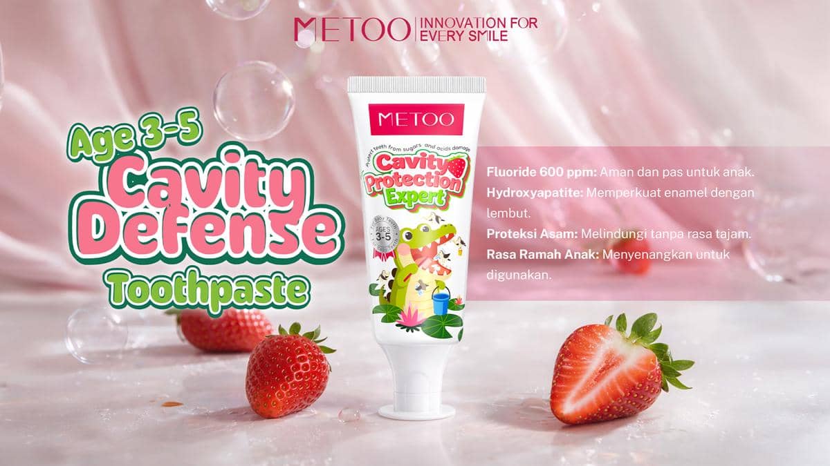 Lindungi Gigi Si Kecil, METOO Luncurkan Kid’s Cavity Defense Toothpaste