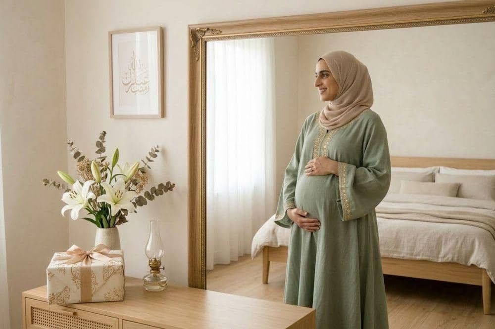 baju lebaran ibu hamil tua