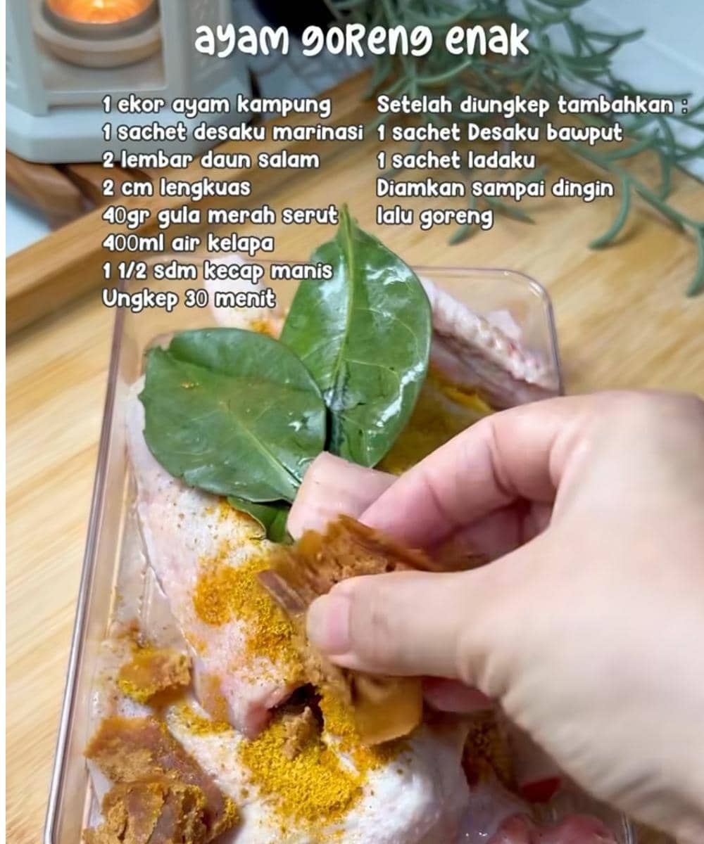 Resep marinasi ayam goreng