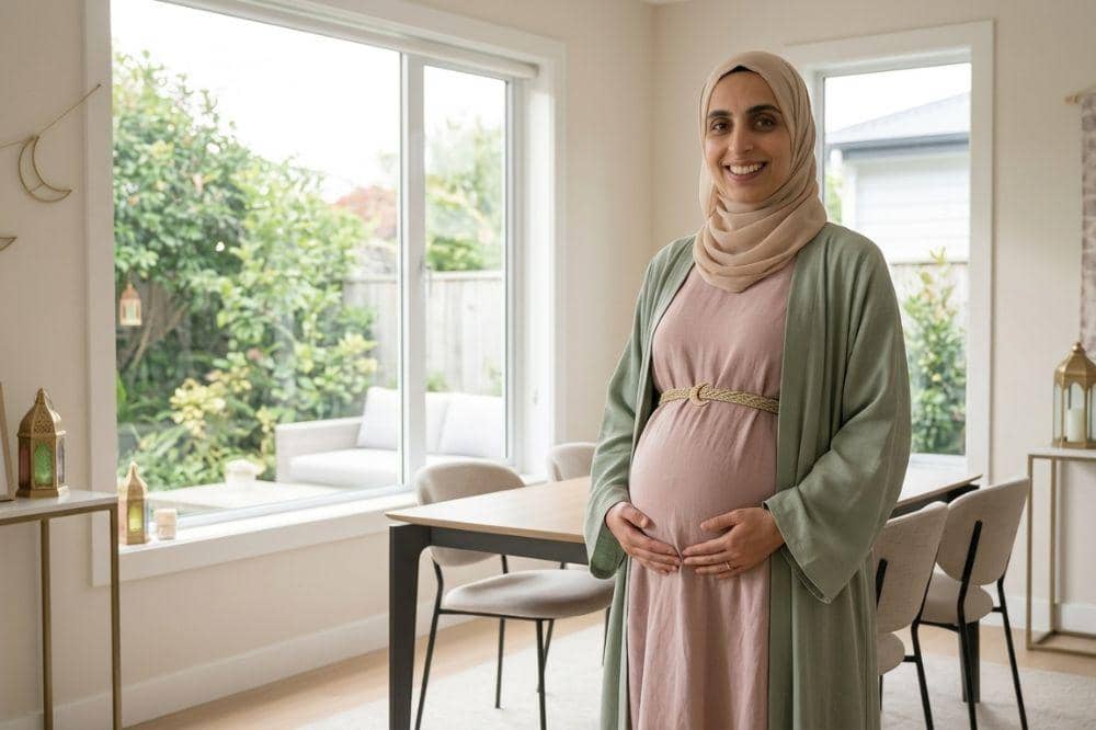 baju lebaran ibu hamil tua