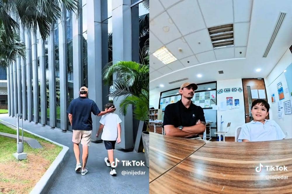 El Barack dan Vincent di saat pengambilan rapor