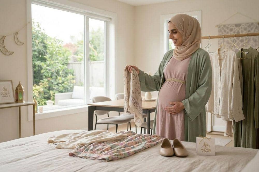 baju lebaran ibu hamil tua