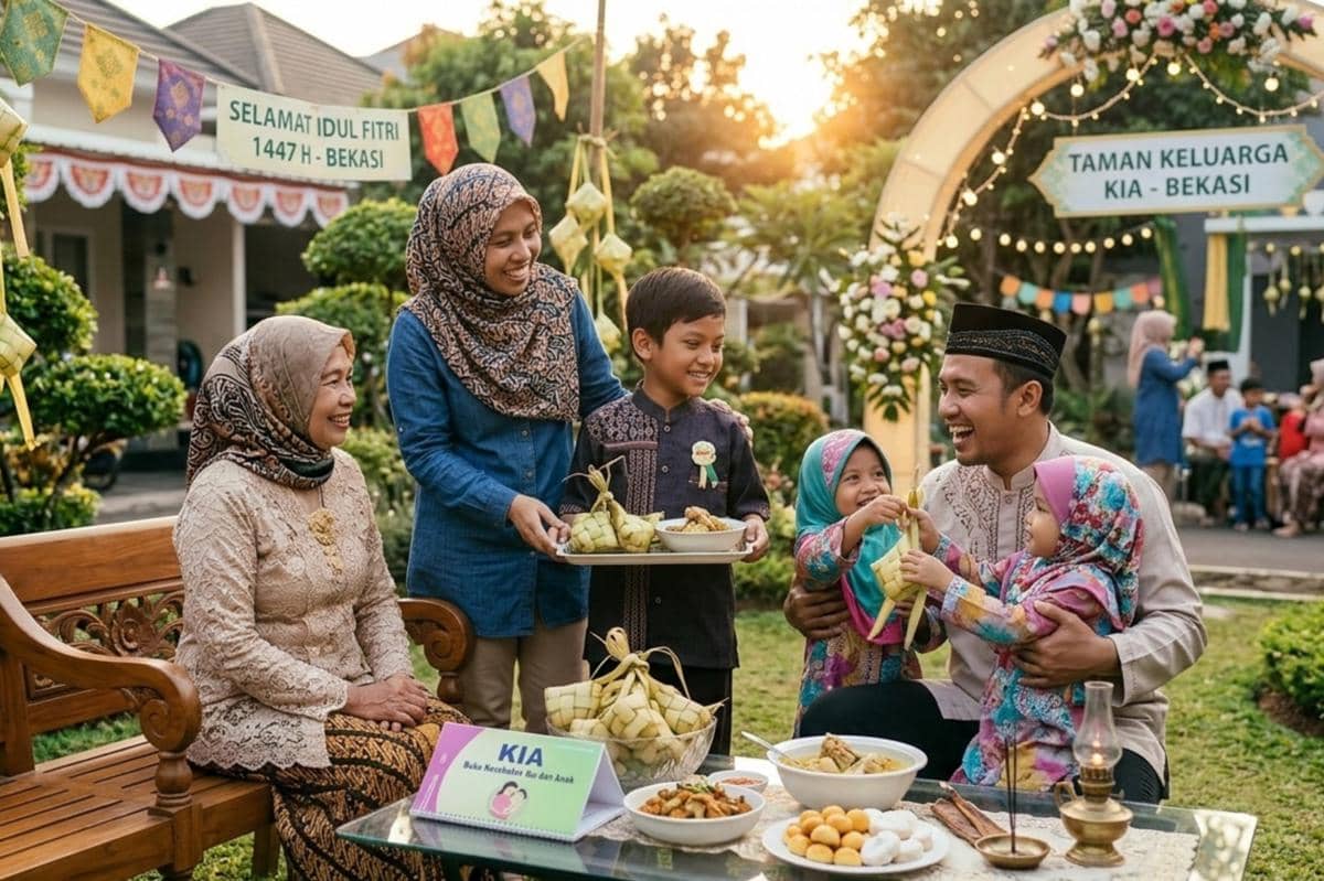keluarga sedang merayakan Hari Raya Idul Fitri