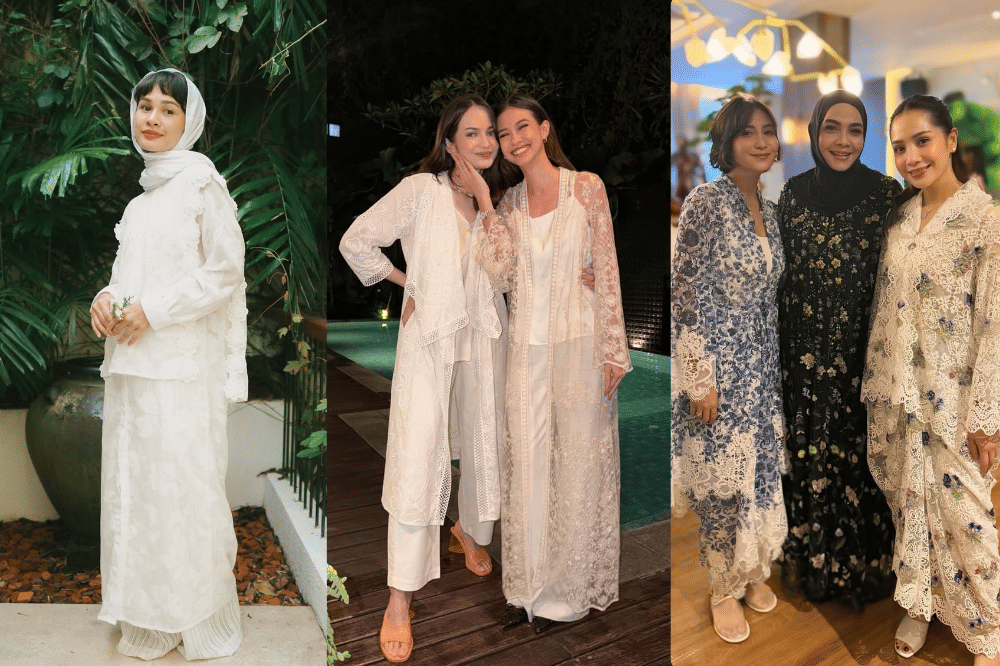 9 Busana Lebaran Artis yang Kenakan Bahan Lace, Anggun Maksimal