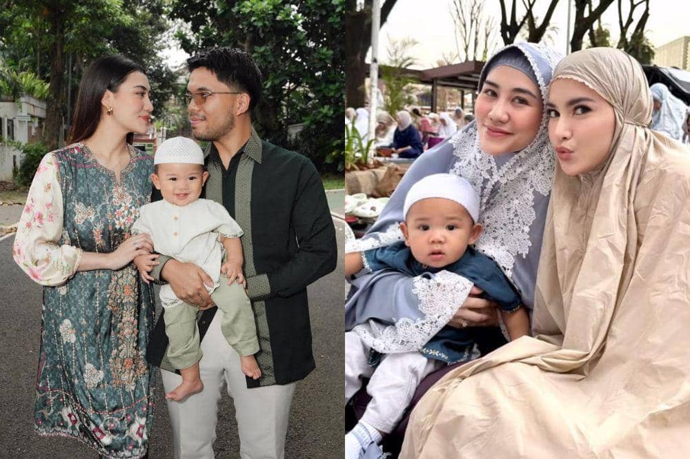 7 Foto Arash Anak Aaliyah Massaid di Momen Lebaran, Gemas Pakai Peci
